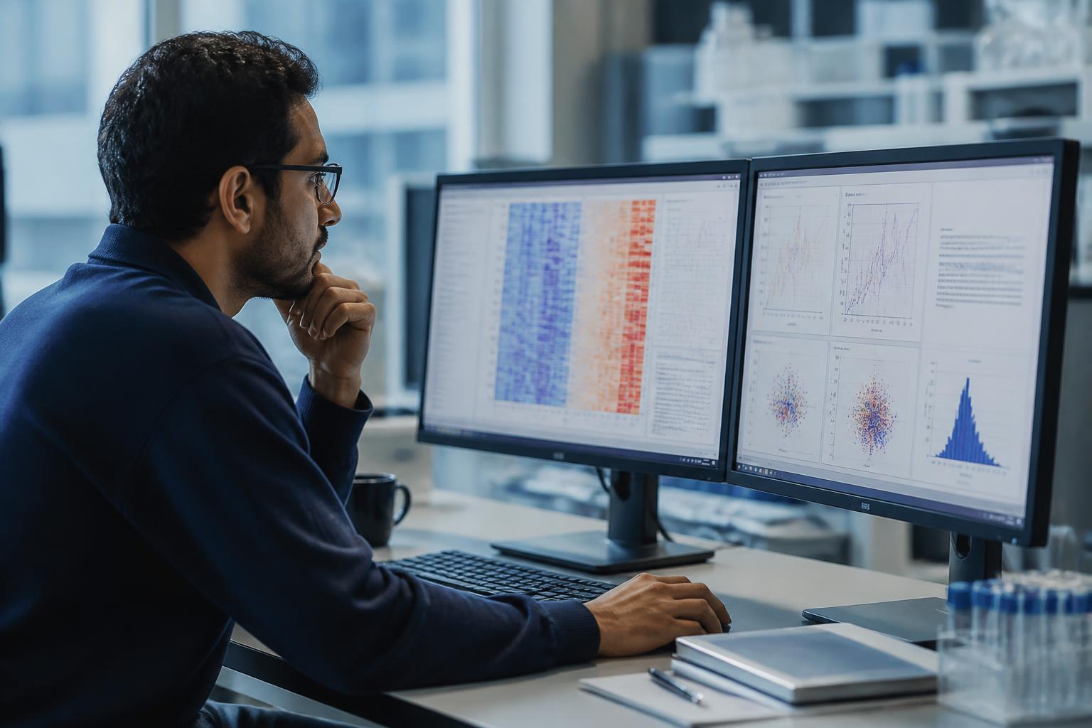 Bioinformatics workstation displaying methylation data analysis