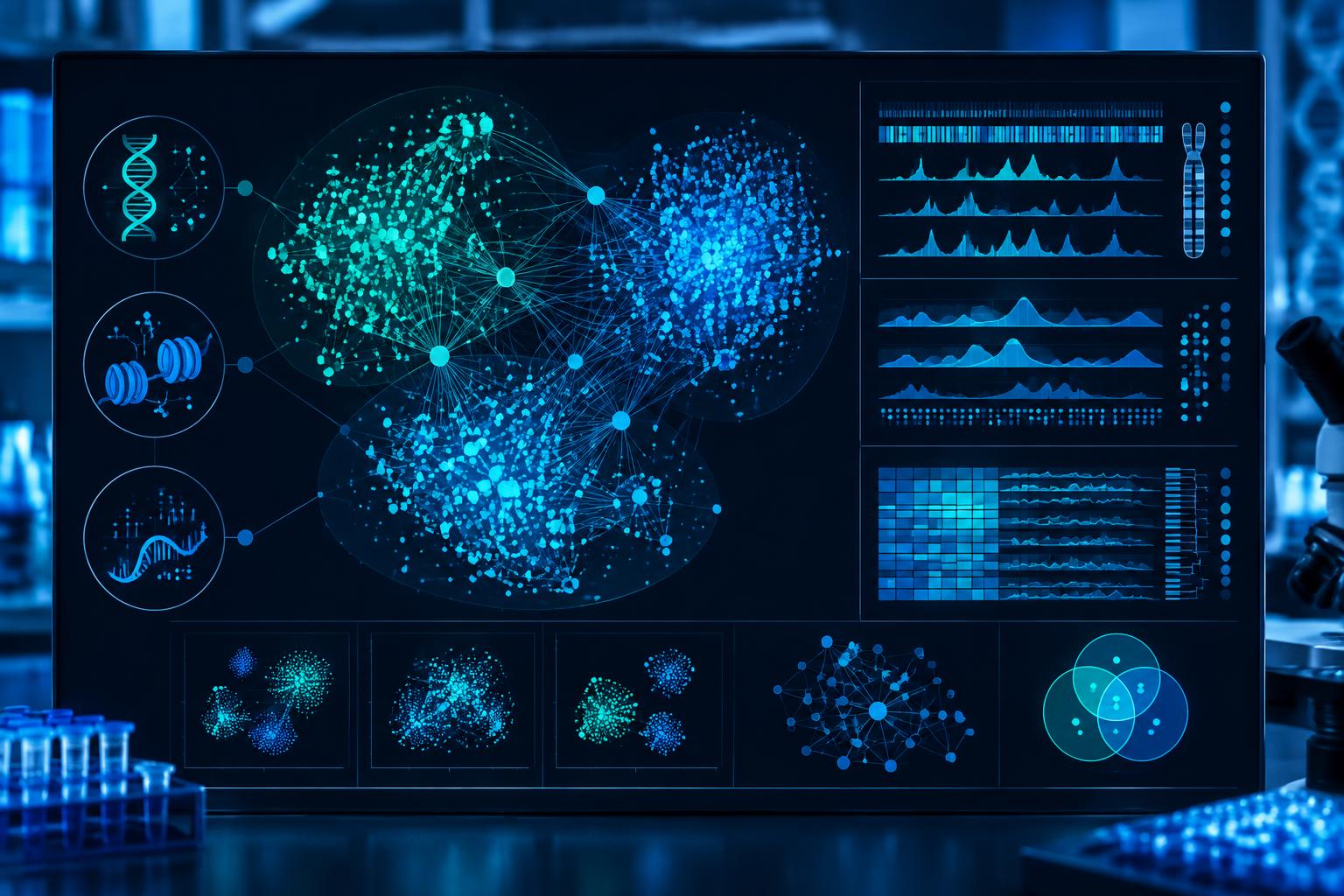 Multiomics visualisation of integrated molecular data layers