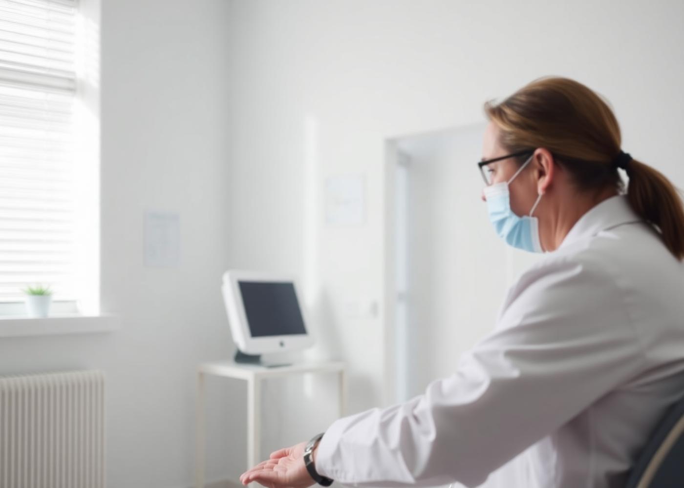 Patient in a calm clinical consultation setting
